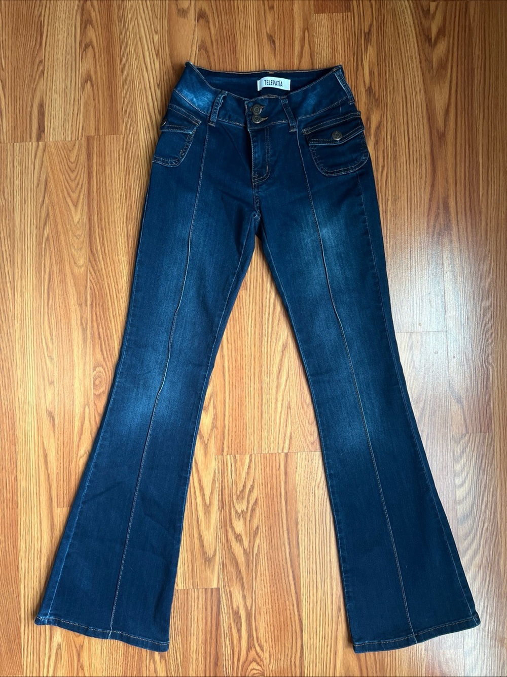 TelaNova Deep y2k Indigo High-Rise Flare Jeans